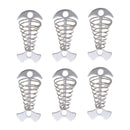 SWETRACE 6Pcs Stainless Steel Fishbone Tent Pegs for Outdoor Camping with Tent Rope Buckle 3.1x1.6x1.2in