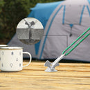 SWETRACE 6Pcs Stainless Steel Fishbone Tent Pegs for Outdoor Camping with Tent Rope Buckle 3.1x1.6x1.2in