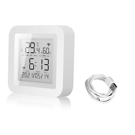 1Set Wifi Thermometer with Usb Cable for Tuya Smart Wifi Thermometer Hygrometer Indoor Room Digital Temperature Sensor