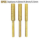 6Pcs Chainsaw Sharpener Grinding Stone File 4/4.8/5.5Mm Chains Saw Sharpening Chainsaw Stone File Chainsaw Ener Burr Power Tools 5.5Mm Smile Home