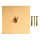 Toggle Light Rocker Switch 1/2 Way Retro Brass Plate Lever 86 Type Toggle Switch 1 Gang Smile Home 1 Gang