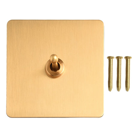 Toggle Light Rocker Switch 1/2 Way Retro Brass Plate Lever 86 Type Toggle Switch 1 Gang Smile Home 1 Gang