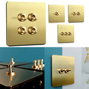 Toggle Light Rocker Switch 1/2 Way Retro Brass Plate Lever 86 Type Toggle Switch 1 Gang Smile Home 1 Gang