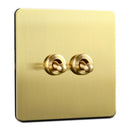 Toggle Light Rocker Switch 1/2 Way Retro Brass Plate Lever 86 Type Toggle Switch 1 Gang Smile Home 2 Gang