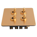 Toggle Light Rocker Switch 1/2 Way Retro Brass Plate Lever 86 Type Toggle Switch 1 Gang Smile Home 4 Gang