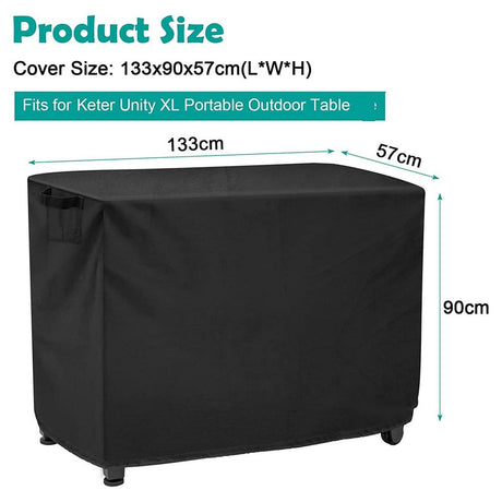 Waterproof Outdoor Prep Movable Dining Cart Pizza Oven Patio Grill Table Cover 104*61*81Cm Smile Home 133*57*90Cm