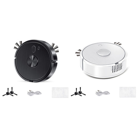 Smart Robot Vacuum Cleaner With Self-Charging App Control Multiple Cleaning Modes For Home Floors White Or Black Black black
