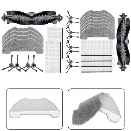 Essential Main Brush Filters Mop Cloth Kit for AIRROBO P30 Vacuum Cleaner B