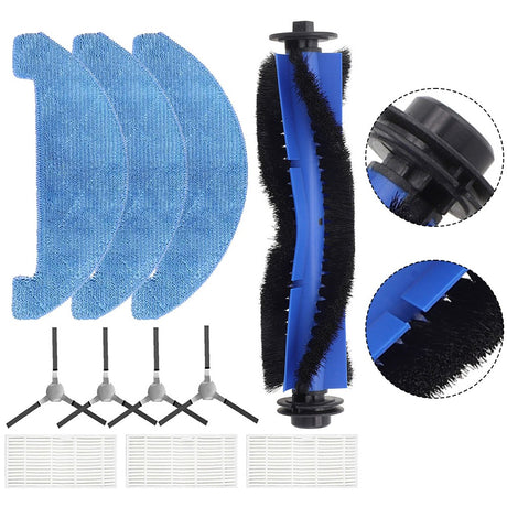 Complete Set of Replacement Accessories for Loorow AT800 3In1 Robot Vacuum Includes Brushes and Mop Pads for Effective Cleaning