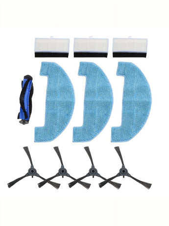 Complete Set of Replacement Accessories for Loorow AT800 3In1 Robot Vacuum Includes Brushes and Mop Pads for Effective Cleaning