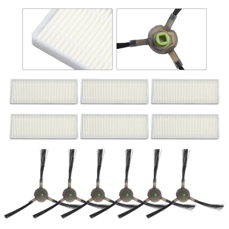 Upgrade Your Cleaning Experience with Replacement Filters and Side Brushes for EICOBOT R20 Robot Vacuum Cleaner