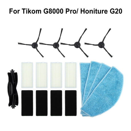 Main Roller Brush For Tikom G8000 Pro/Honiture G20 Vacuum Cleaner Accessories Roller Side Brush Filter Mop Cloths Sweeper Part E