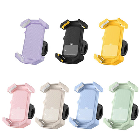 Adjustable Motorcycle Phone Holder With Silicone Protection For Secure Locking Black