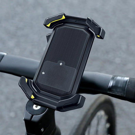 Adjustable Motorcycle Phone Holder With Silicone Protection For Secure Locking Black
