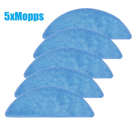 5Pcs Mop Cloth Mopping Cloths For Tesvor M1 S6 S4 Vacuum Cleaner Washable Replacement Mops Pad Sweeping Parts Sweeper Cleaning As Shown