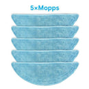 5Pcs Mop Cloth Mopping Cloths For Tesvor M1 S6 S4 Vacuum Cleaner Washable Replacement Mops Pad Sweeping Parts Sweeper Cleaning As Shown