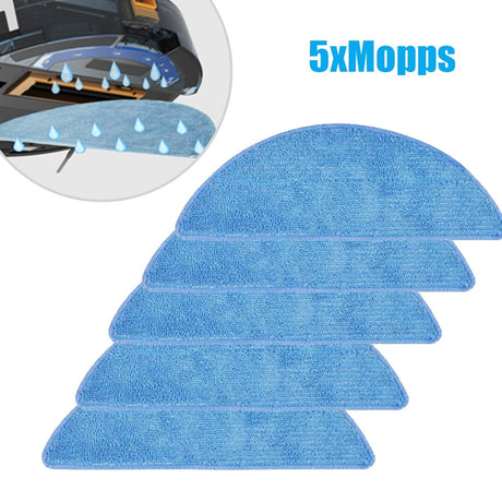 5Pcs Mop Cloth Mopping Cloths For Tesvor M1 S6 S4 Vacuum Cleaner Washable Replacement Mops Pad Sweeping Parts Sweeper Cleaning As Shown