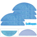 5Pcs Mop Cloth Mopping Cloths For Tesvor M1 S6 S4 Vacuum Cleaner Washable Replacement Mops Pad Sweeping Parts Sweeper Cleaning As Shown