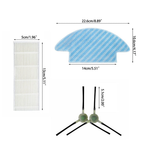 Side Brush Robot Vacuum Cleaner Accessories Robot Replacement Sweeper Tools Mop Pad Replacement Part Filters for Lefant