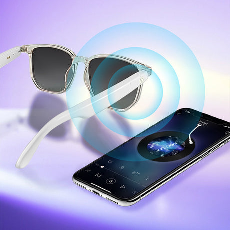 Smart Glasses with Wireless Earbuds, Lightweight Glasses With Blue Light Protection Wireless Bluetooth 5.3 Headset Function Built-in Music And Speakers Support For And Voice Black