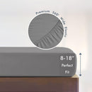 King Size Fitted Sheet, 100% Egyptian Cotton, Deep Pocket Premium Cotton Mattress Sheet,Double Bed Fitted Sheet Piece Non-Slip Fixed Bed Cover All-Inclusive Mattress Protection Bed Cover Gray