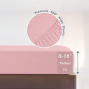 King Size Fitted Sheet, 100% Egyptian Cotton, Deep Pocket Premium Cotton Mattress Sheet,Double Bed Fitted Sheet Piece Non-Slip Fixed Bed Cover All-Inclusive Mattress Protection Bed Cover Pink
