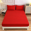 King Size Fitted Sheet, 100% Egyptian Cotton, Deep Pocket Premium Cotton Mattress Sheet,Double Bed Fitted Sheet Piece Non-Slip Fixed Bed Cover All-Inclusive Mattress Protection Bed Cover Red