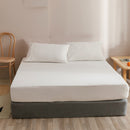 King Size Fitted Sheet, 100% Egyptian Cotton, Deep Pocket Premium Cotton Mattress Sheet,Double Bed Fitted Sheet Piece Non-Slip Fixed Bed Cover All-Inclusive Mattress Protection Bed Cover White