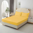 King Size Fitted Sheet, 100% Egyptian Cotton, Deep Pocket Premium Cotton Mattress Sheet,Double Bed Fitted Sheet Piece Non-Slip Fixed Bed Cover All-Inclusive Mattress Protection Bed Cover Yellow