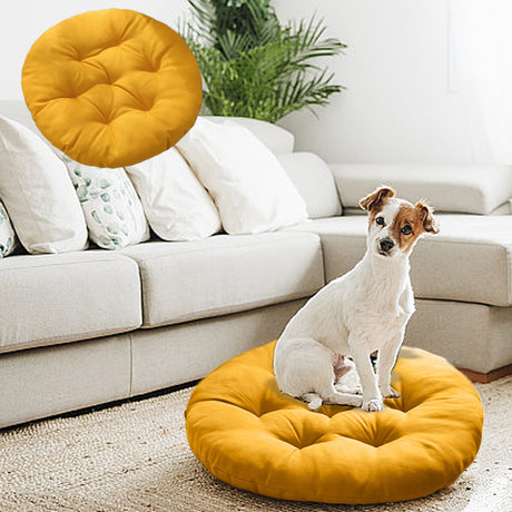 Outdoor Seat Cushion, Round Rattan Cushion, Hanging Basket Chair Cushion for Swing Chair Hammock Wicker Chair Rocking Chair,Vuyungers Seat Cushions Floor Pillow Yellow