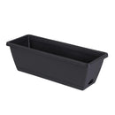 14 Inch Black Plastic Rectangular Window Planter Box, Window Vegetable Planter Box with Trays, 2025 New Vuyungers Rectangular Flower Pots for Windowsill, Garden, Balcony, Patio Black
