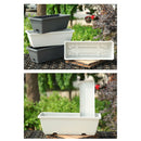 14 Inch Black Plastic Rectangular Window Planter Box, Window Vegetable Planter Box with Trays, 2025 New Vuyungers Rectangular Flower Pots for Windowsill, Garden, Balcony, Patio Black
