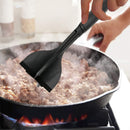 Manual Hamburger Meat Chopper Stirrer - Long Handle Chopper for Mixing Cutting, Egg Salad, Mashed Potato Red, Heat Resistant Meat Masher for Ground Beef, Hamburger Meat, Kitchen Tool black