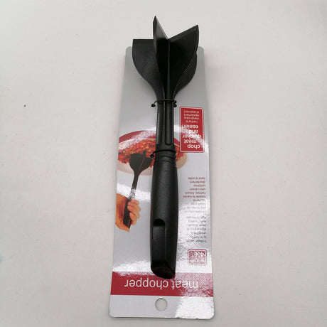 Manual Hamburger Meat Chopper Stirrer - Long Handle Chopper for Mixing Cutting, Egg Salad, Mashed Potato Red, Heat Resistant Meat Masher for Ground Beef, Hamburger Meat, Kitchen Tool black