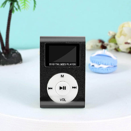 Portable MP3 Player with Clip - Mini USB LCD Screen MP3 Player, Support MP1, MP2, MP3 Music Formats, Built-in Rechargeable Battery,Includes Headphones, for Sports and Outdoor Activities Black