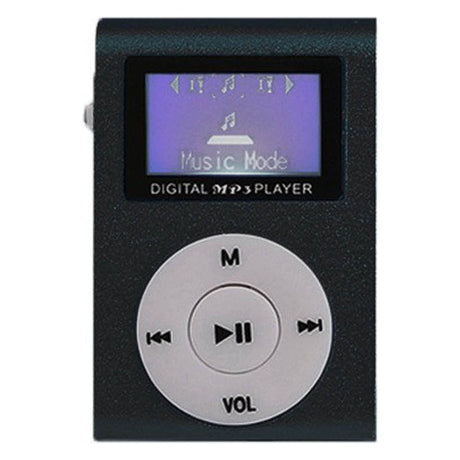 Portable MP3 Player with Clip - Mini USB LCD Screen MP3 Player, Support MP1, MP2, MP3 Music Formats, Built-in Rechargeable Battery,Includes Headphones, for Sports and Outdoor Activities Black