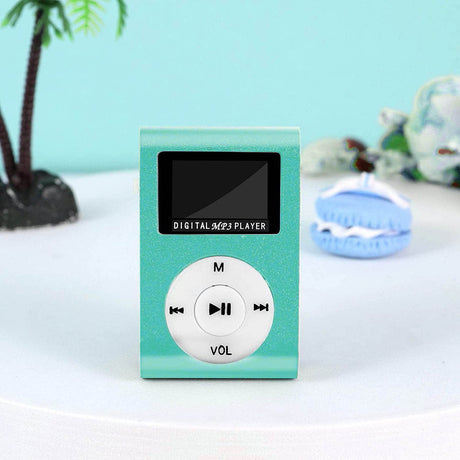 Portable MP3 Player with Clip - Mini USB LCD Screen MP3 Player, Support MP1, MP2, MP3 Music Formats, Built-in Rechargeable Battery,Includes Headphones, for Sports and Outdoor Activities Green