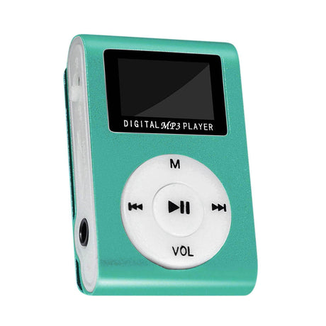 Portable MP3 Player with Clip - Mini USB LCD Screen MP3 Player, Support MP1, MP2, MP3 Music Formats, Built-in Rechargeable Battery,Includes Headphones, for Sports and Outdoor Activities Green