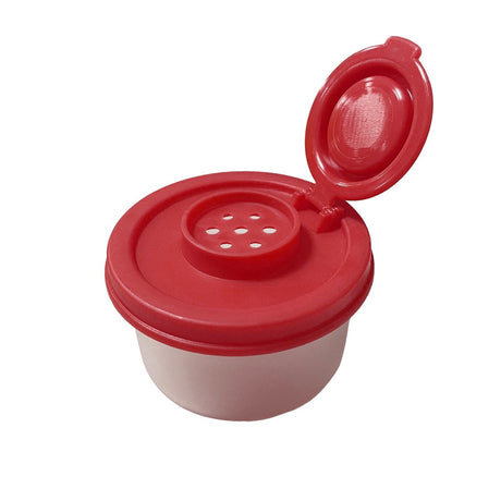 CGZQFEI Salt and Pepper Shakers Moisture Proof Set,Small Mini Salt Shaker to go Camping Picnic Outdoors Kitchen Lunch Boxes Travel Spice Set Clear with Red Covers Plastic Airtight Dispenser Red1