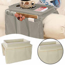 Sofa Armrest Organizer with Cup Holder - TV Remote Holder for Recliner & Couch | Armchair Caddy with Storage Pockets | Holds Cellphone, Tablet, Books, Magazines & Drinks Side Storage Bag(Black) Beige