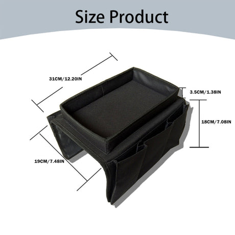 Sofa Armrest Organizer with Cup Holder - TV Remote Holder for Recliner & Couch | Armchair Caddy with Storage Pockets | Holds Cellphone, Tablet, Books, Magazines & Drinks Side Storage Bag(Black) Beige