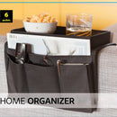 Sofa Armrest Organizer with Cup Holder - TV Remote Holder for Recliner & Couch | Armchair Caddy with Storage Pockets | Holds Cellphone, Tablet, Books, Magazines & Drinks Side Storage Bag(Black) Beige