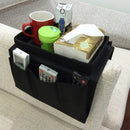 Sofa Armrest Organizer with Cup Holder - TV Remote Holder for Recliner & Couch | Armchair Caddy with Storage Pockets | Holds Cellphone, Tablet, Books, Magazines & Drinks Side Storage Bag(Black) Black