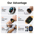 Smart Watch for Android and iPhone,Full Touch Screen with Call Function, Fitness Tracker for Music and Sleep Monitoring, IP67 Waterproof Smartwatch Compatible Unisex Design C