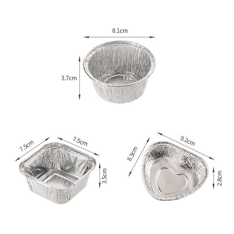 Aluminum Foil Pans 20pcs Disposable Baking Containers Heart Shape for Air Fryer Cupcake Muffins Oven Safe Non-Stick Small Round Foil Trays No Lids A