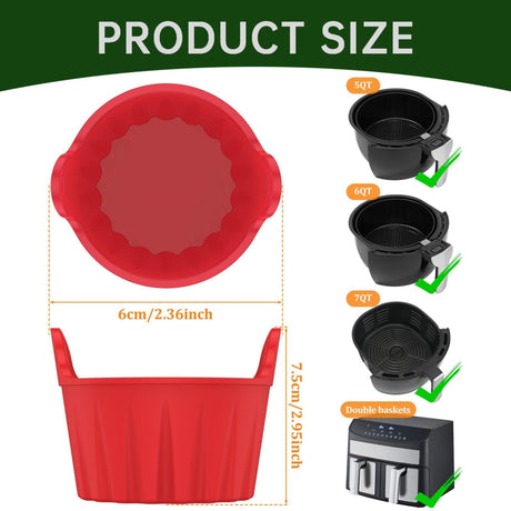 Air Fryer Baking Cups, Suitable for Microwave and Oven, Silicone Baking Ramekins for Muffins, Puddings, Eggs and Cupcakes, Silicone Muffin Cups for Air Fryer (Black/1 Pcs) 2.36x2.95 2.36