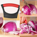 Onion Holder for Slicing Onion, Slice Holder Kitchen Chopper Assistant Tool, Vegetable Cutter with Protective Cover for Tomato, Lemon, Potato, Egg, Food Slice Assistant, Home Kitchen Tool, 2 Pcs 3.74" x 5.63" Black1/2 Pcs