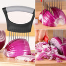 Onion Holder for Slicing Onion, Slice Holder Kitchen Chopper Assistant Tool, Vegetable Cutter with Protective Cover for Tomato, Lemon, Potato, Egg, Food Slice Assistant, Home Kitchen Tool, 2 Pcs 3.74" x 5.63" Green/2 Pcs