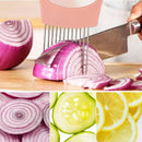 Onion Holder for Slicing Onion, Slice Holder Kitchen Chopper Assistant Tool, Vegetable Cutter with Protective Cover for Tomato, Lemon, Potato, Egg, Food Slice Assistant, Home Kitchen Tool, 2 Pcs 3.74" x 5.63" Green/2 Pcs