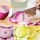 Onion Holder for Slicing Onion, Slice Holder Kitchen Chopper Assistant Tool, Vegetable Cutter with Protective Cover for Tomato, Lemon, Potato, Egg, Food Slice Assistant, Home Kitchen Tool, 2 Pcs 3.74" x 5.63" Red/2 Pcs